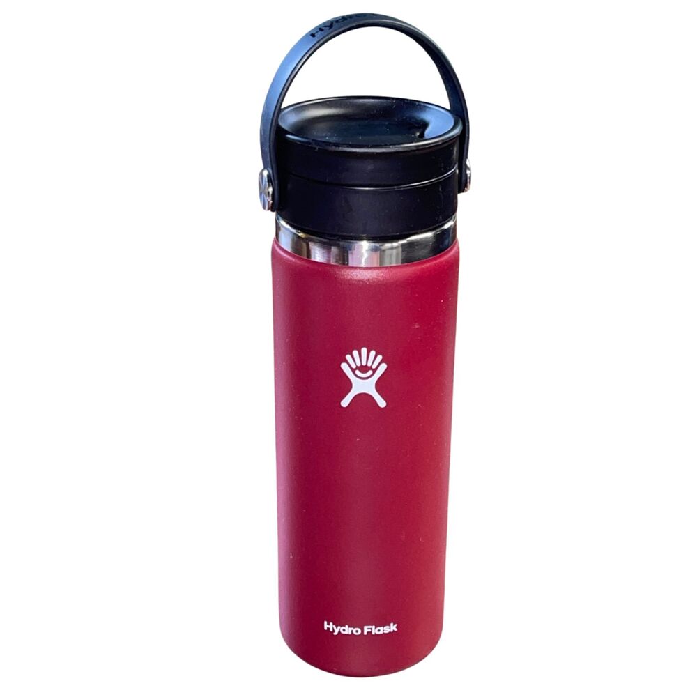 Hydro Flask 20 oz Goji Red Wide Mouth Flex Sip Lid Insulated Steel Water Bottle